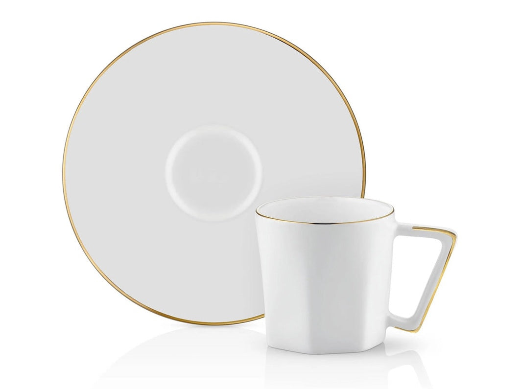 Mislina Coffee Cup and Saucer - Gold - 90 cc