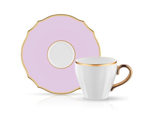 Poem Coffee Cup and Saucer Set - Purple