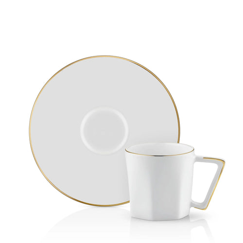 Mislina Coffee Cup and Saucer - Gold - 90 cc