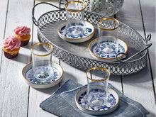 Istanbul Tiryaki Tea Glass and Saucer - Blue Blanc Ahi-Tea Sets-K-United