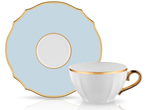 Poem Tea Cup and Saucer Set - Blue