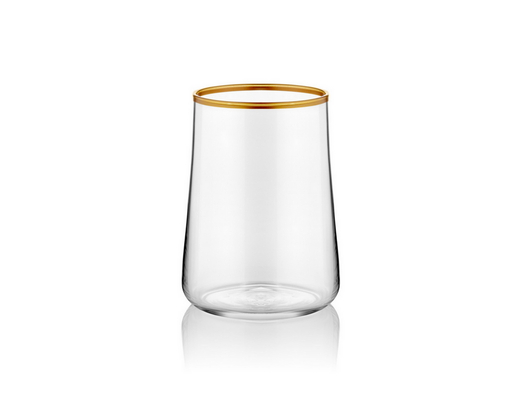 Aheste Coffee Side Glass - Gold Rim - Set of 6-Glasses-K-United