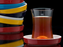 Istanbul Tiryaki Tea Glass and Saucer - Red-Tea Sets-K-United