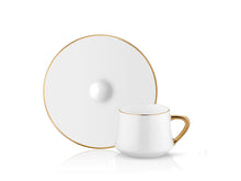 Sufi Coffee Cup and Saucer - Gold Rim - 90 cc-Cups, Saucers & Mugs-K-United