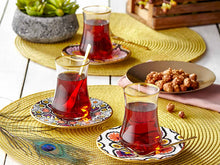 Dervish Terra Handle Tea Glass and Saucer - Gold Rim-Tea Sets-K-United