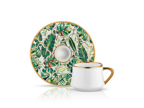 Sufi Coffee Cup and Saucer - Amazon Equator - 90 cc-Cups, Saucers & Mugs-K-United