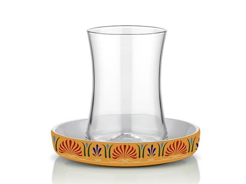 Tiryaki DZN Tea Glass and Saucer - Istanbul - Yellow