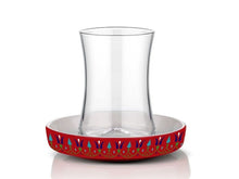 Tiryaki DZN Tea Glass and Saucer - Roma - Red