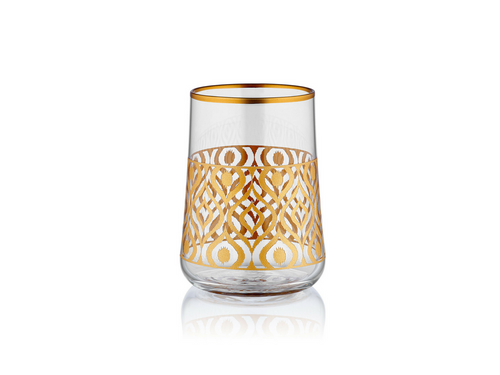 Aheste Coffee Side Glass - Ikat - Gold-Glasses-K-United